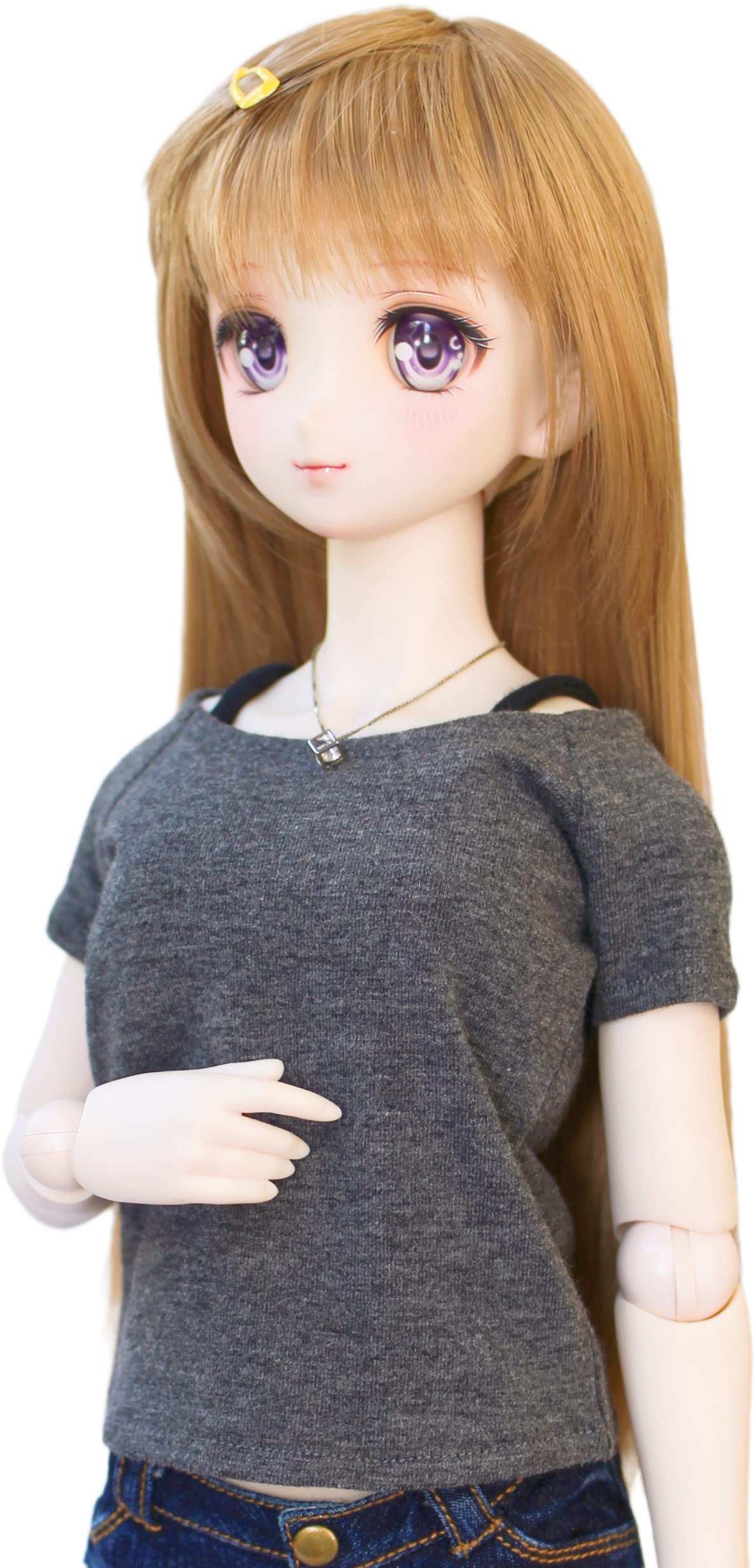 

Совместимый с DD рукав реглан Простой и универсальный реглан с коротким рукавом темно-серого цвета с круглым вырезом и большим Повседневный для одежды для куклы BJD 60 см и