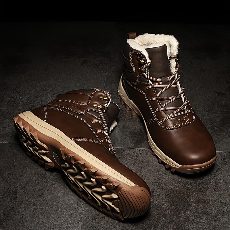 39-48 Stylische Vintage Boots für Herren Bequeme Schnürboots mit Fellfutter für Herbst und Winter 48 dunkelbraune