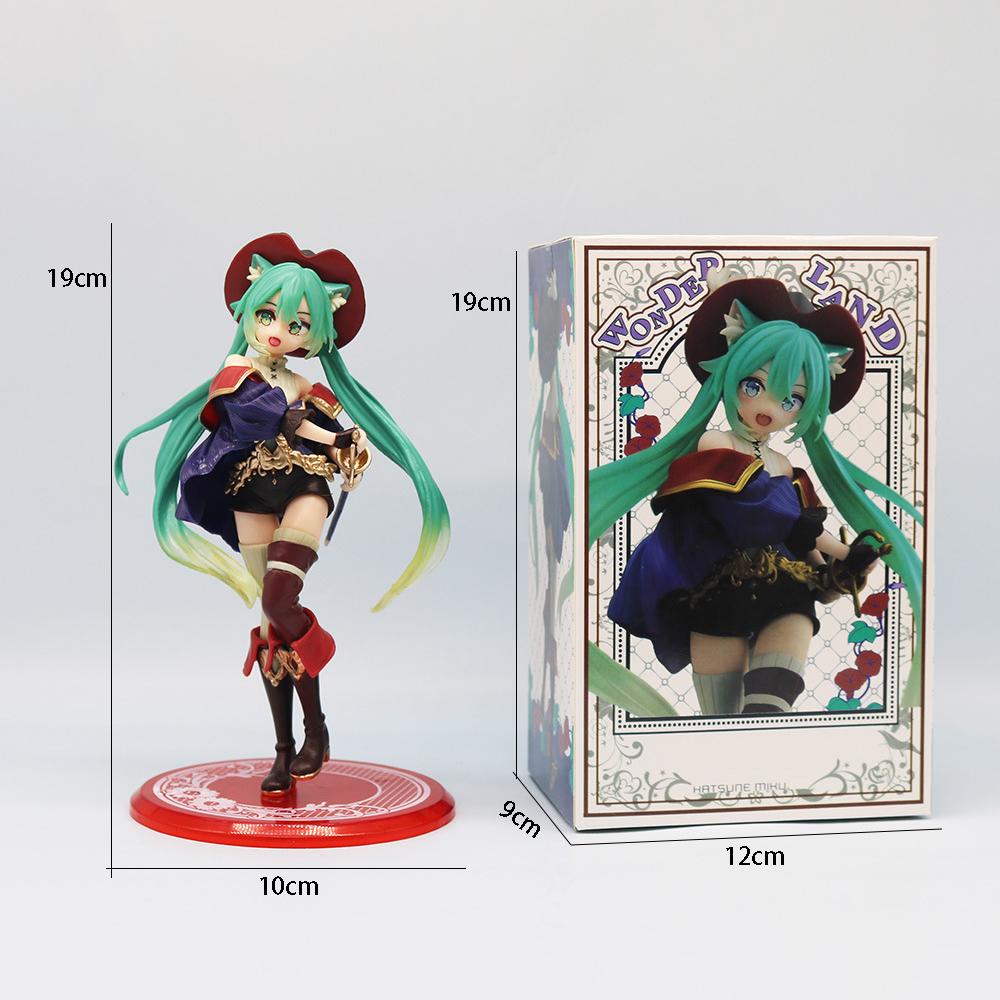Anime Fairy Tale Wonderland Hatsune Miku Figure Hatsune Miku Puss in Boots Kawaii Action Figures Adult Collection Model Toy Gift
