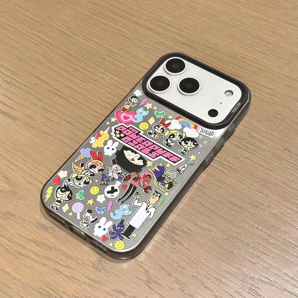 Cute flying policewoman for iPhone17Promax mobile phone case Apple 16 color silver IMD large hole 15Pro