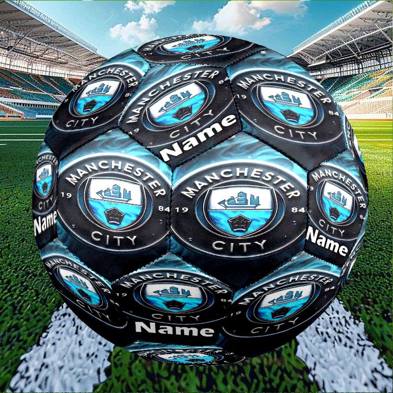 Individueller Name Personalisierter Manchester City FC-A Druck Größe 5 Fußball Training & Spiel Fußball, für Team, Kicken, Geschenk für Fußball-Enthusiasten