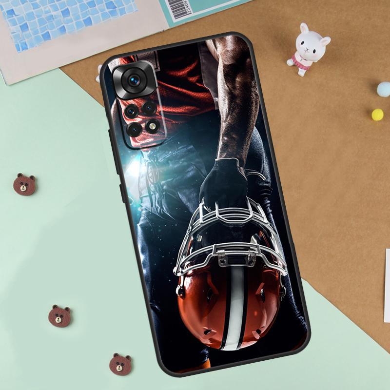 American Football Case For Xiaomi Redmi 14C 10C 12C 13C Cover For Redmi Note 13 Pro 14 9 10 11 12 10S 11S 12S