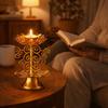 Zinc Zinc Alloy Metal Lotus Lamp Retro Gold Candle Holder Flower Stand Lotus Candlestick  Home Decoration