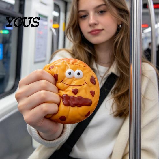 Fun Food Shaped Squeezable Toys Realistic Cookie Design Squeeze Toys, Slow Rebound Sensory Fidget Toy, Portable Stress Reliever for Office Funny