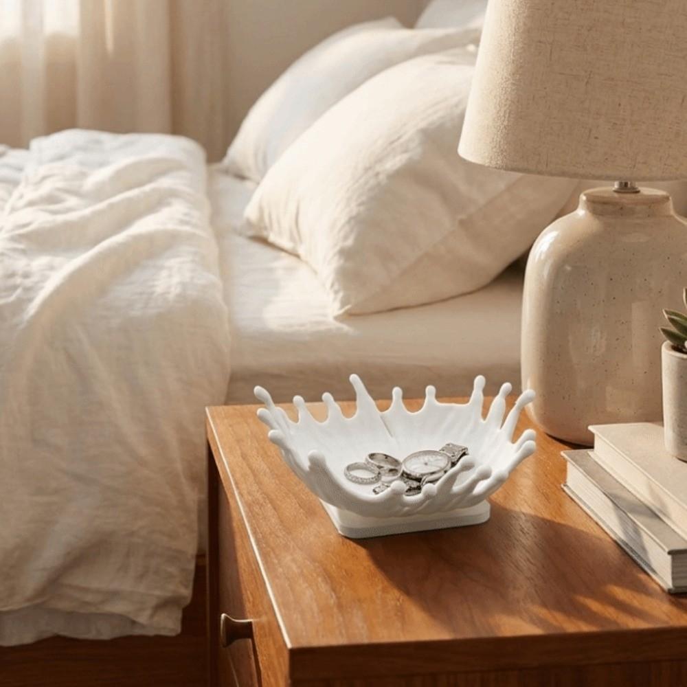 Modern Jewelry Storage Tray Wavy Edge Jewelry Display Plate Entryway Keys Tray Bedroom Decor
