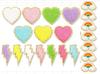 Cross-Border Smiley Face Embroidery Cloth Sticker Towel Embroidery Lightning Patch Sticker Ironing Greet Computer Embroidery Chapter Boy Love Sticker