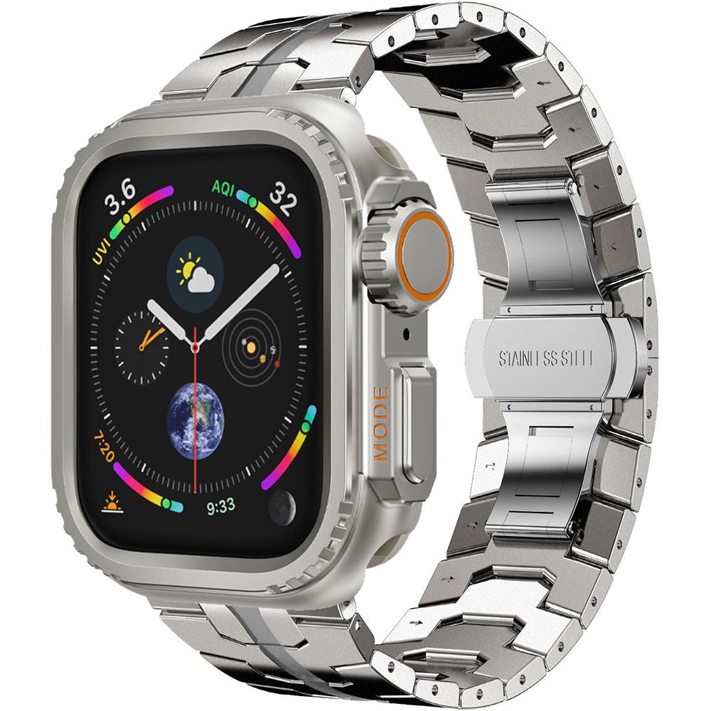 Stainless Steel Band+Case for Apple Watch Strap 46mm 49mm 44mm 45mm Correa Bracelet Protective Cover Iwatch 10 9 8 7 Se 6 Ultra