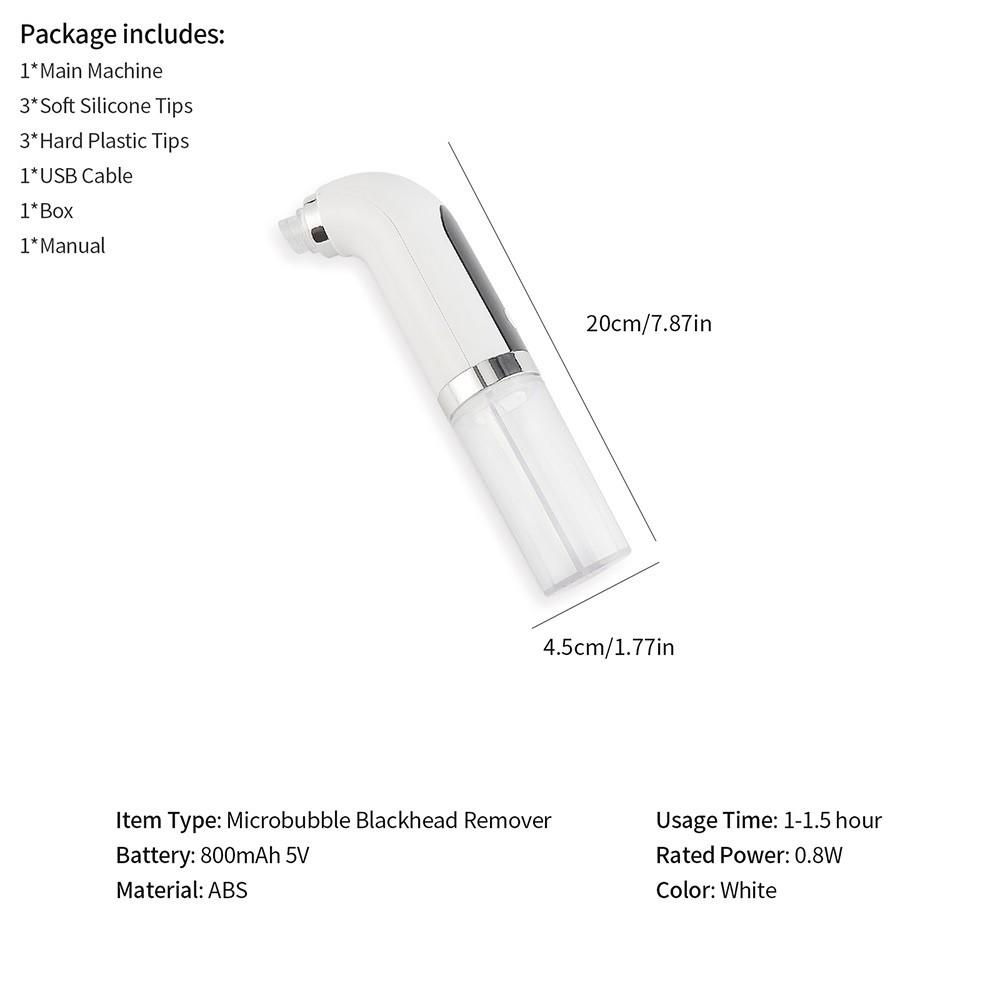 

Микропузырьковый удалитель черных точек Очищение пор лица Увлажнение кожи Осветление Устройство Вакуумный очиститель с сильным всасыванием от черных точек