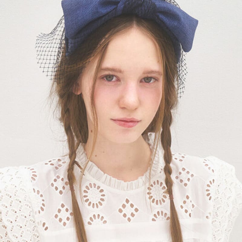 

Brown Hat [serre-tete] Lace Bunny- Blue Navy