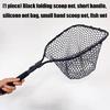 Collapsible Handle Fishing Net Fish Landing Net Saltwater Fishing Equipment Silicone Mesh for Safe Fish Catching