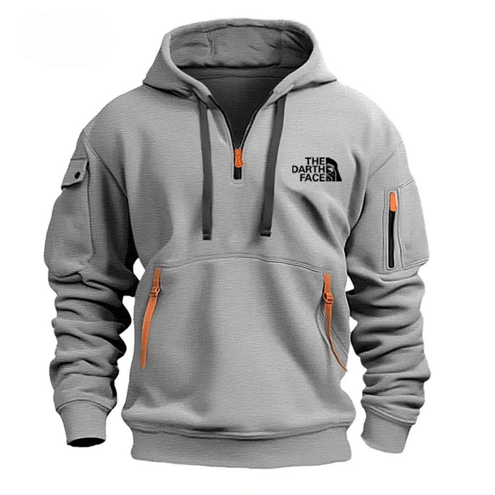Herren Fleece Sport-Kapuzenpullover mit mehreren Taschen für Herbst und Winter