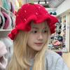 Handmade Strawberry Hat Handwoven Strawberry Openwork Crocheted Hat for Music Festival Stylish Strawberry Fisherman Hat