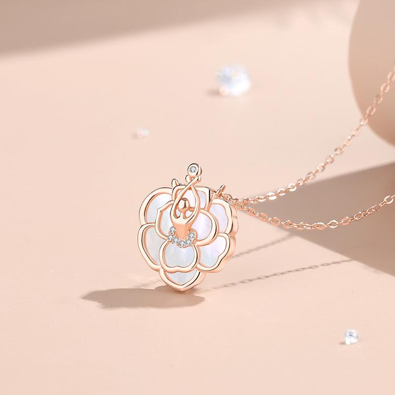 

Танциз S925 стерлингового серебра Роскошное индивидуальное ожерелье с подвеской женское классическое ожерелье прилива розового золота