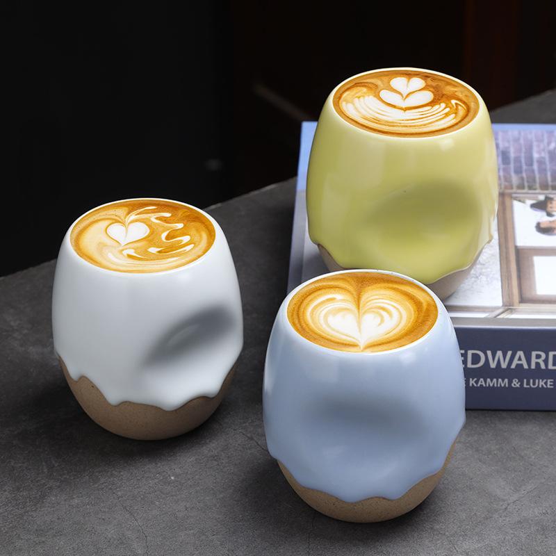 180ml Kreativ Æggeformet Keramik Kop Vintage Keramisk Kaffekop Latte Ru Ovn Vintage Grov Keramik Kop Drikkeredskaber