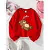 Kids Sweatshirt, Crew Neck Fashion Top, Fun " Bear Cartoon" Patterned Sweatshirt, Suitable for Everyday Casual Wear,Soft Cotton Sweatshirt