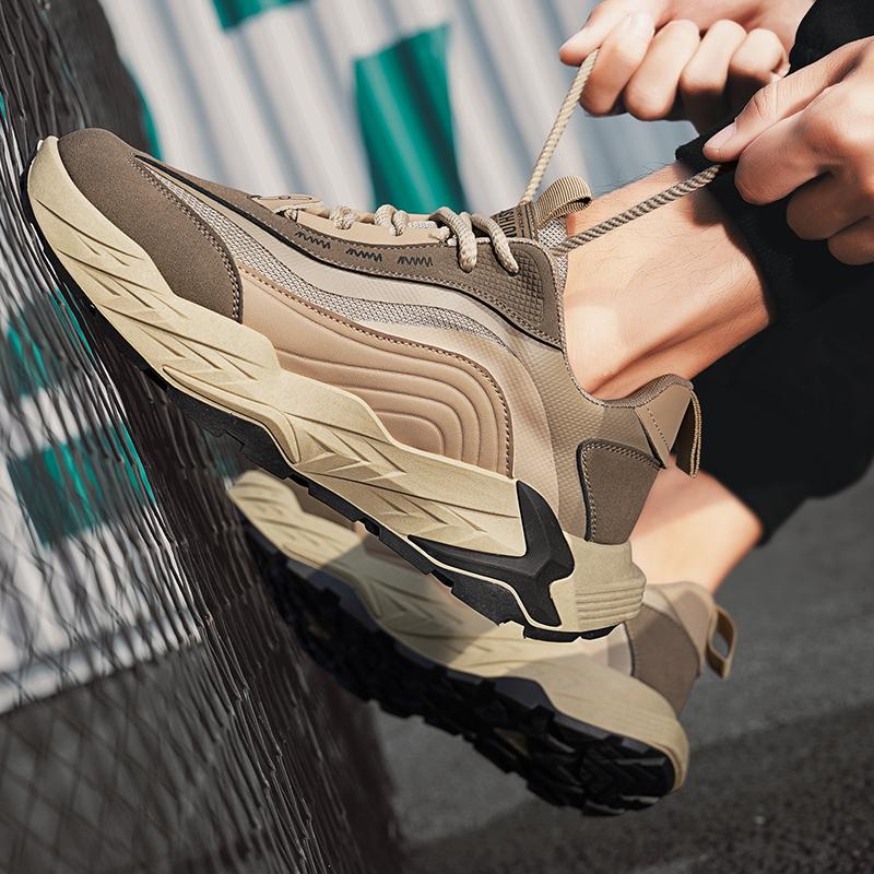 Thick Bottom Casual Men's Shoes New Model Korean Trend Versatile Old Fashioned Trendy Bottom Shock Absorption Comfortable Sports