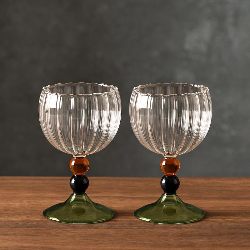 Trompete Hoher Stiel Glasbecher Hitzebeständiges Weinglas Saft- und Champagnerglas Haushaltsgebrauch Stilvoll Kreatives Geschenk
