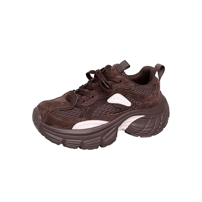, sports style, color matching, lace-up, heightened platform leather dad shoes, women's Forrest Gump shoes, new winter models.