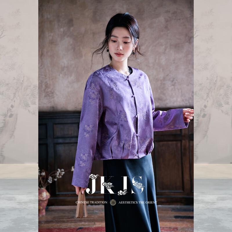 

JK&JS New Chinese Style Rayon Linen Embroidered Coat S