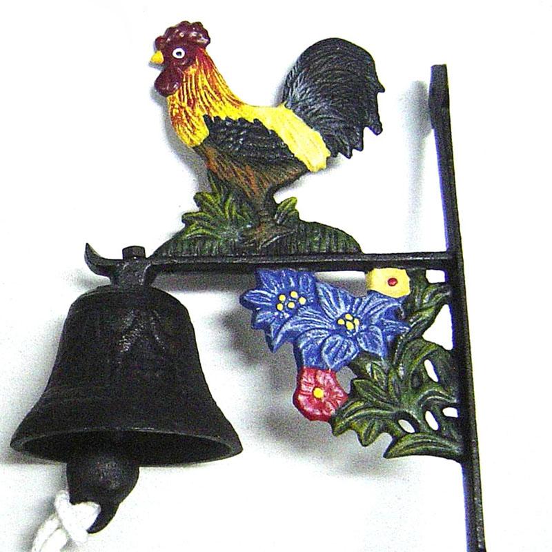 

WTEMPO Hand-Painted Cast Iron Rooster Doorbell Welcome Chime Bell for Outdoor Garden Farmhouse Courtyard Villa Wall Decoration 1pc зелёный
