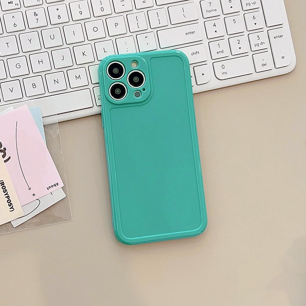 Small and Fresh Photo Frame 14Pro Max Apple IPhone 15 Mobile Phone Case 11 Solid Color 13 Silicone XS Suitable for 12 Soft X