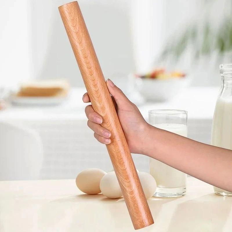 2025 New Beech Solid Wood Household Dumpling Skin Mini Rolling Pins Pin Stick Dough Baking Tool Gadgets Roller Kitchen