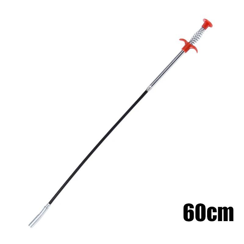 

60/90/160cm Multifunctional Pipe Dredging Tool Bendable Drain Auger Sewer Hair Cleaning Claw Spring Loaded Grabber Pickup Pipe Tool 60cm