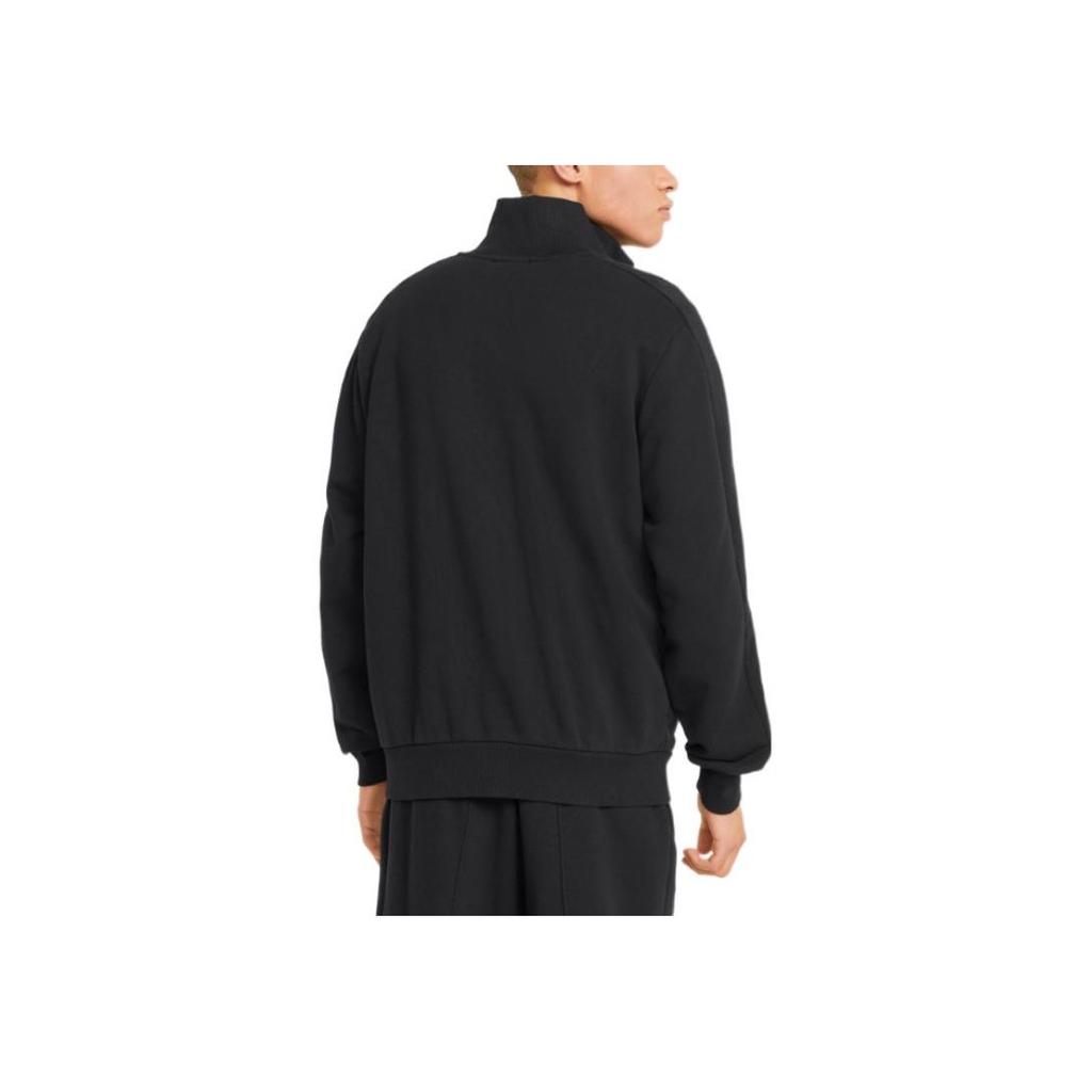 Puma Logo Print Stand Collar Zip-Up Sports Jacket Unisex Outerwear Black 535371-01