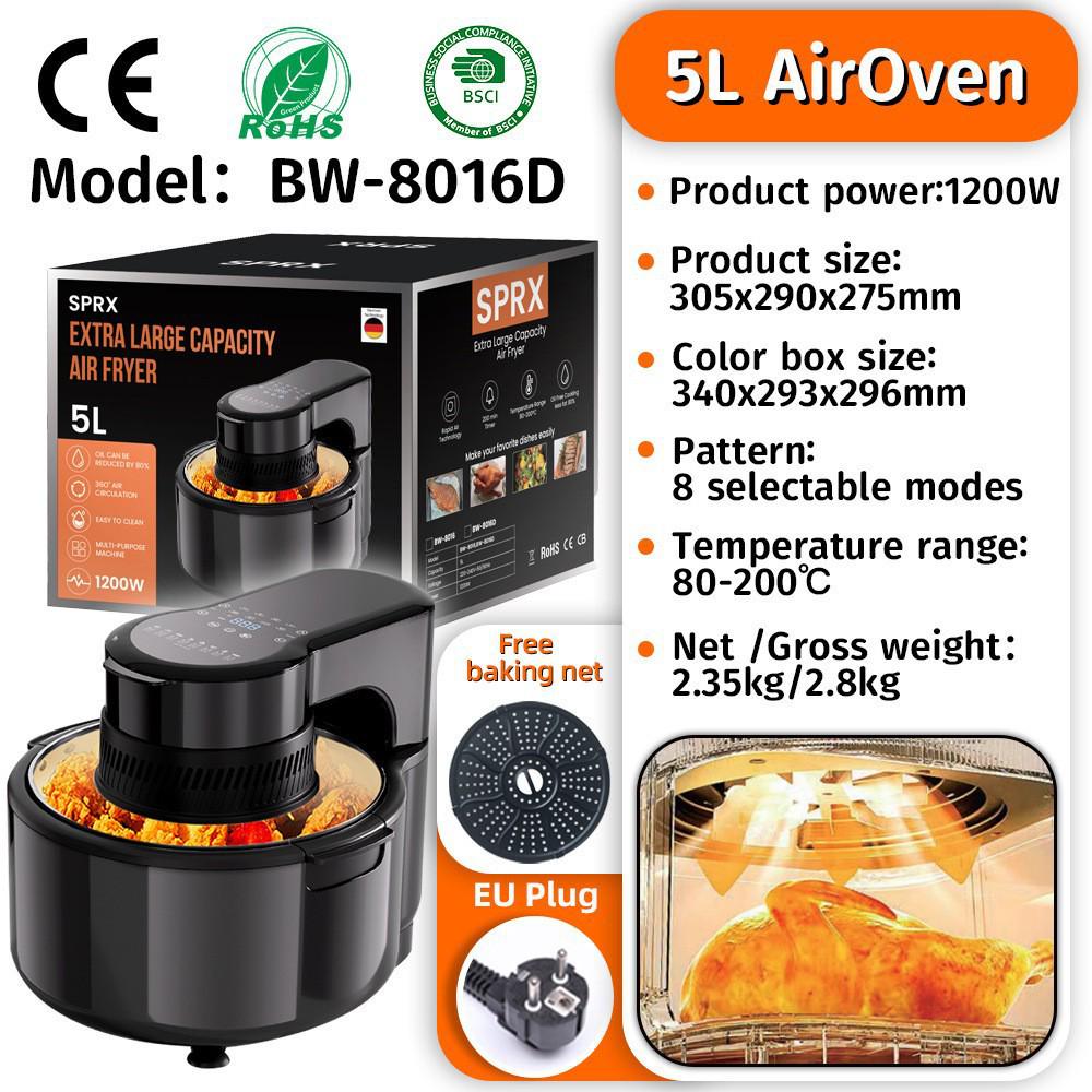 Large Capacity Visible Air Fryer - High Power Electric French Fry Maker for Home Use, Oil-Free Cooking