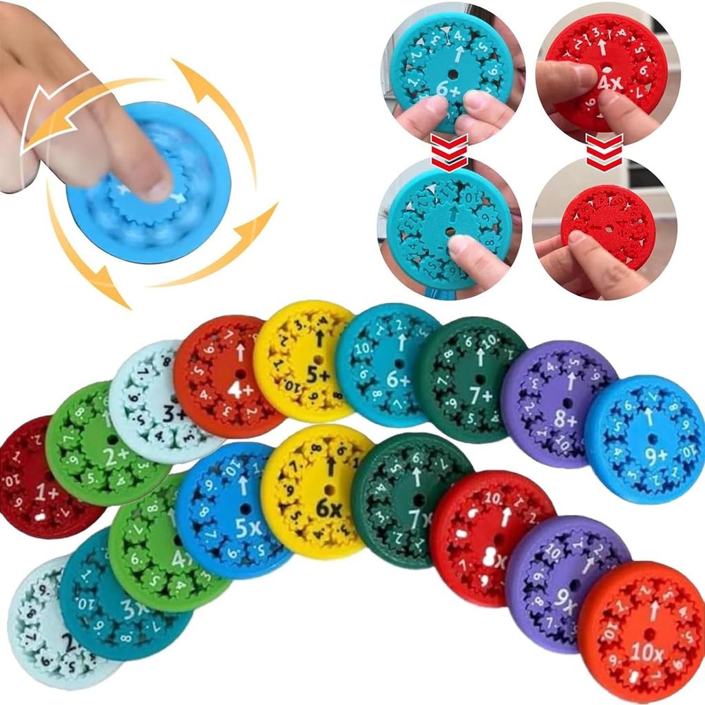 Toupies mathématiques Fidget Spinners Jouets éducatifs rotatifs Apprentissage de l'arithmétique Outils arithmétiques Addition Soustraction Multiplication Division