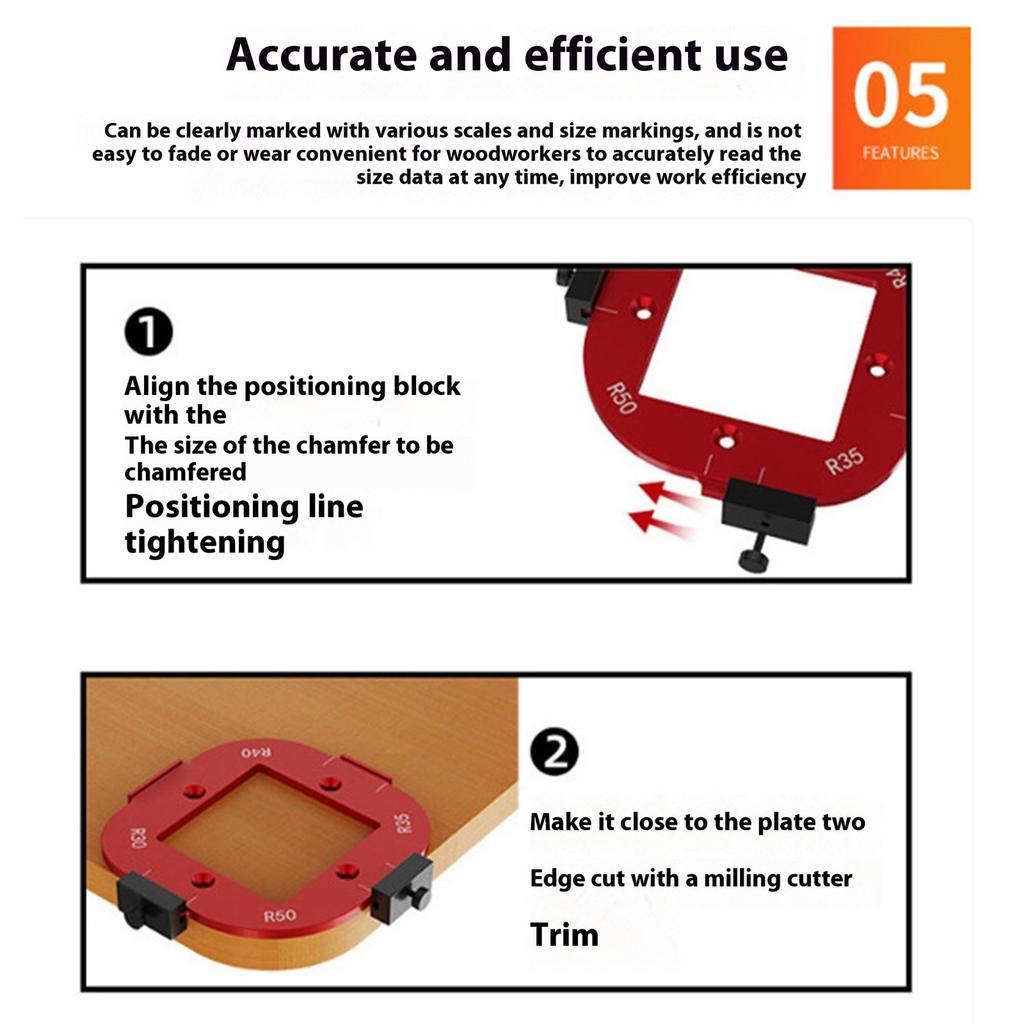 Router Corner Radius Template Router Radius Jig Aluminum Router Templates for Woodworking Router Corner Jigs