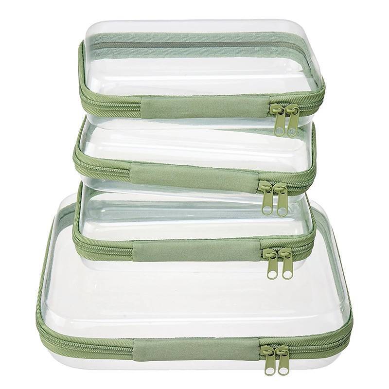 Travel Organizer Pvc Soft Bag With Zipper For Cosmetic And Clothing Storage