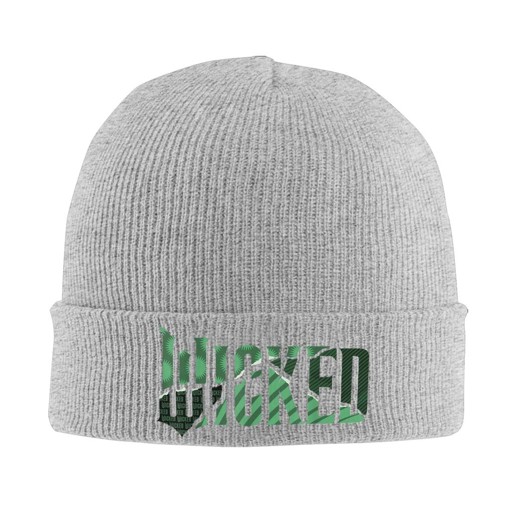 Wicked For Good Torn Green Collage Logo Beanie Hats Knit Hat Men Women Fashion Elastic Caps Spring Hippie Design Bonnet Hats