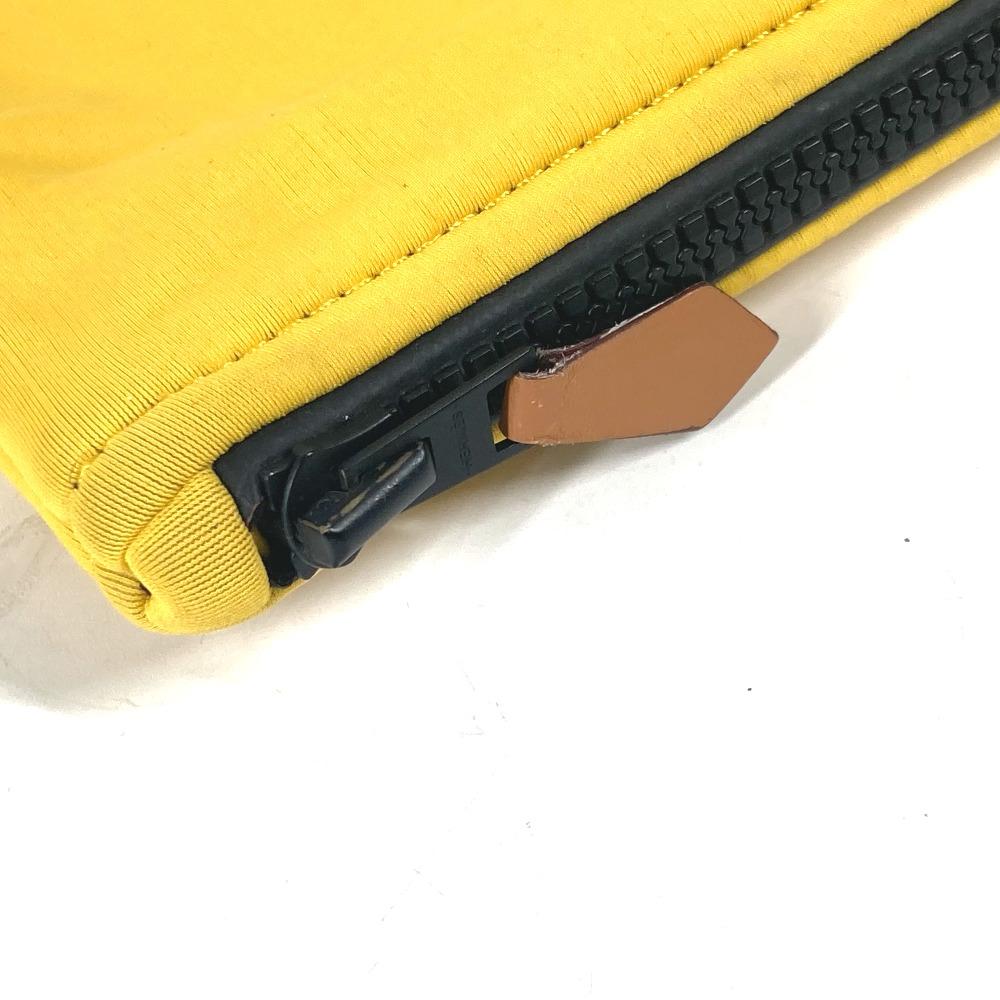 Hermes Neovan MM Beuteltasche Zweifarbig Clutch Tasche Polyamid Gelb/Weiß