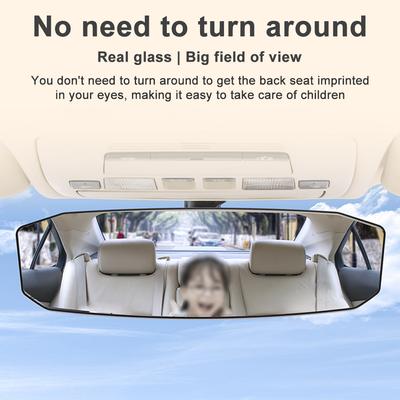 Car Rearview Mirror Wide Angle Rear View Mirror HD Glass Assisting Anti-glare Large Vision Interior Monitor Auto Universal