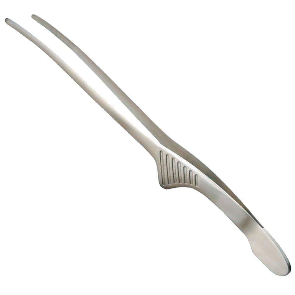 Todai 18-8 Clay Tongs, Large, Silver, Made in Japan, Perfect for Yakiniku, Pasta, Camping, and BBQs