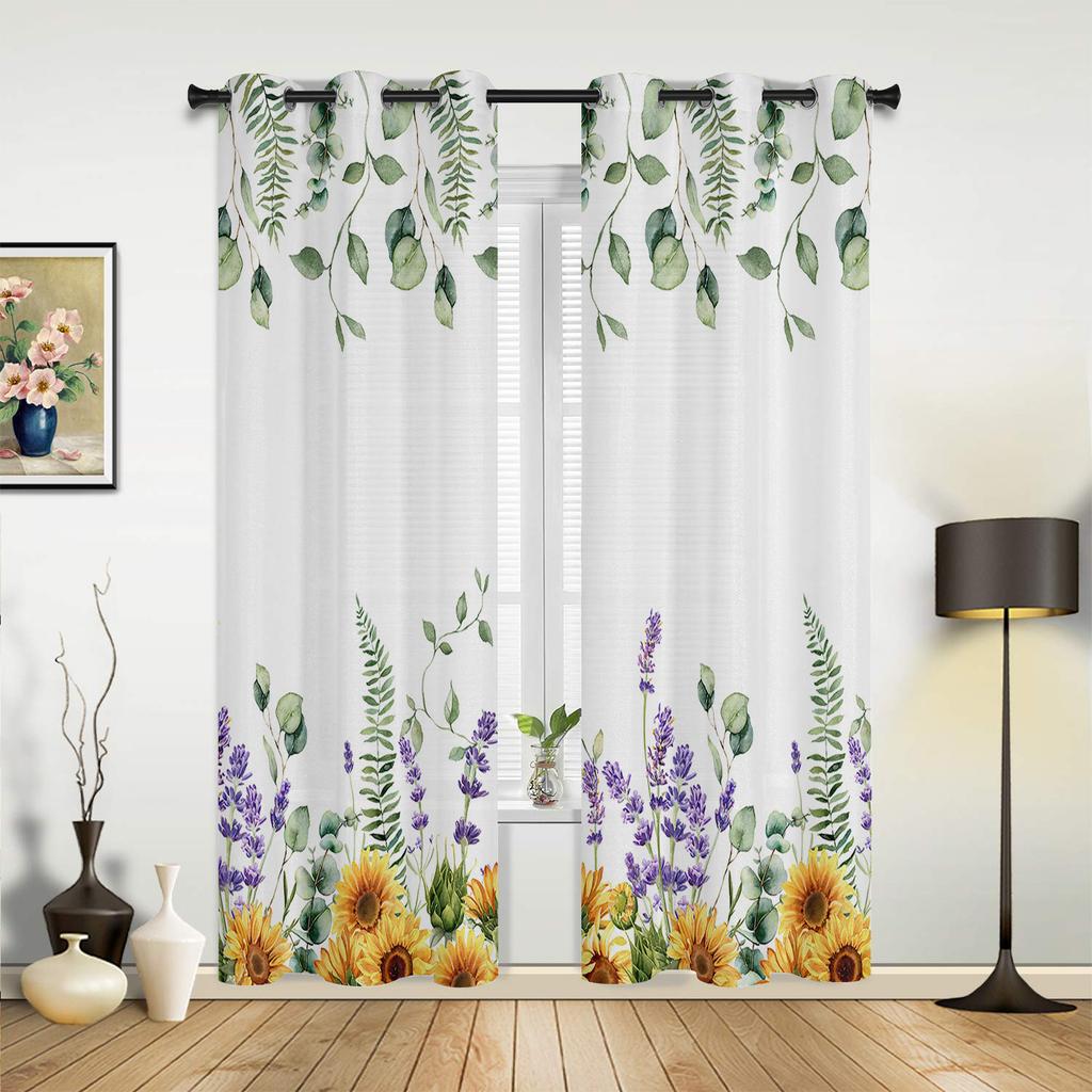 Lavender Purple Flower Romantic Bedroom Curtains Living Room Spaces Curtain Drapes Kitchen Spaces Kids Room Window Curtain Modern Home Decor