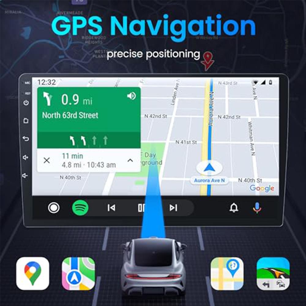 9" Drahtloses CarPlay Android Autoradio, 2+32G, Kompatibel mit Toyota Corolla 2003-2008