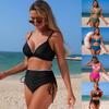 Bañador Tankini de Color Sólido para Mujer, Traje de Baño de Dos Piezas con Bordado de Conchas, Conjunto Deportivo de Bikini