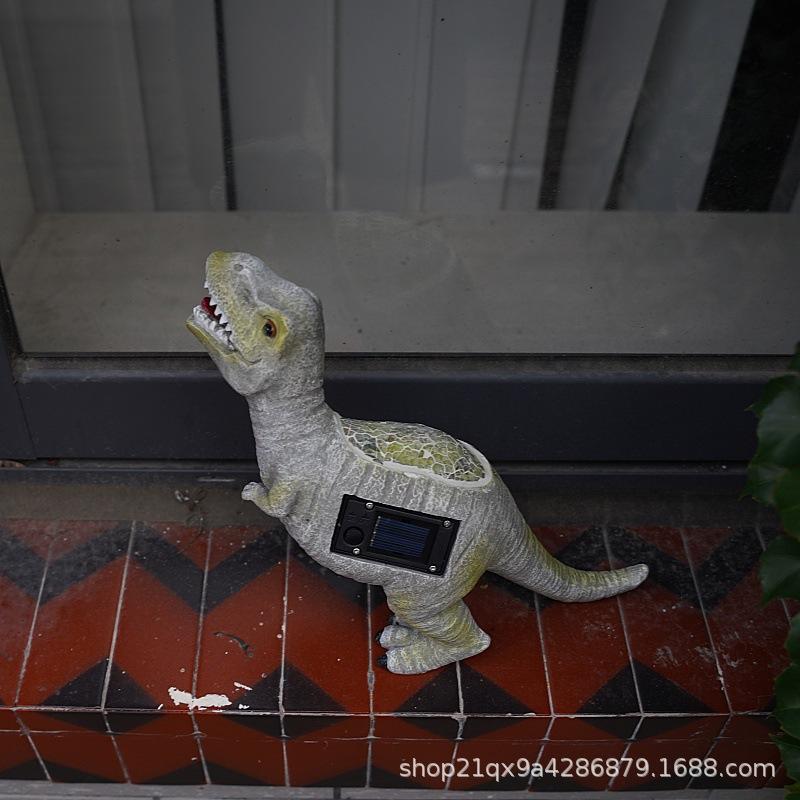 JYL TS/193,New Solar Dinosaur Light Simulation Resin Animal Model Solar T-Rex Figurine Wholesale