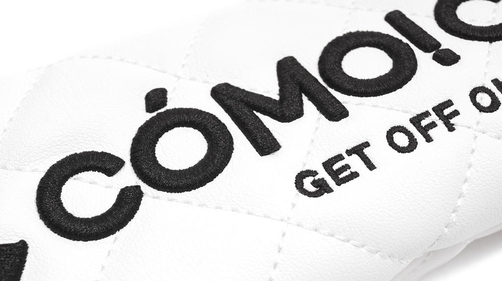 ComoCome Set of Headcovers Smiley 2 Fairway and 2 Utilities 5-Piece (Crown Face) - Driver, Woods, (Quilted White)
