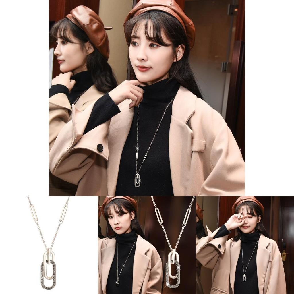 Trendy Korean Fashion Geometric Necklace Ideal For Autumn And Winter Outfits