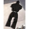 Autumn and Winter Casual Sports Two Piece Set, Hooded Top Paired with Wide Leg Pants, Comfortable and Breathable Suitable for Daily Travel