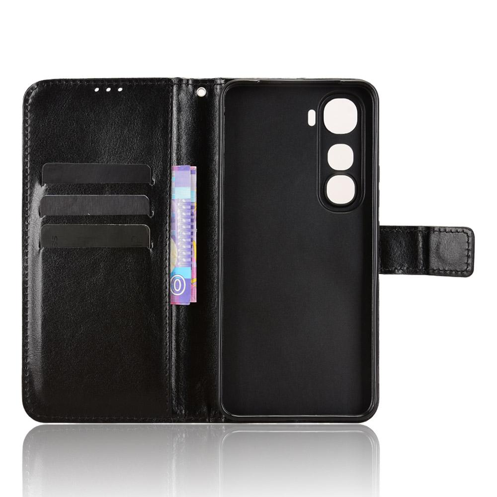 For Vivo Y400 5G/vivo Y400 4G PU Leather Case with Strap Crazy Horse Texture Phone Wallet Cover