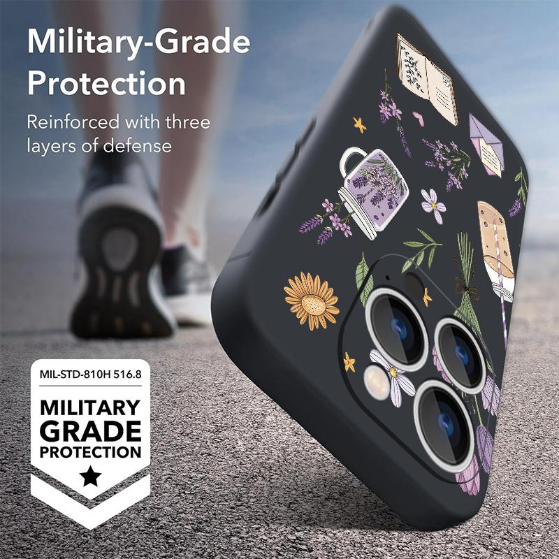 Lavender Flowers Print Case For iPhone 17 Pro Max iPhone 16 15 14 13 Pro Max Magnetic For Magsafe Soft Silicone Phone Back Cover