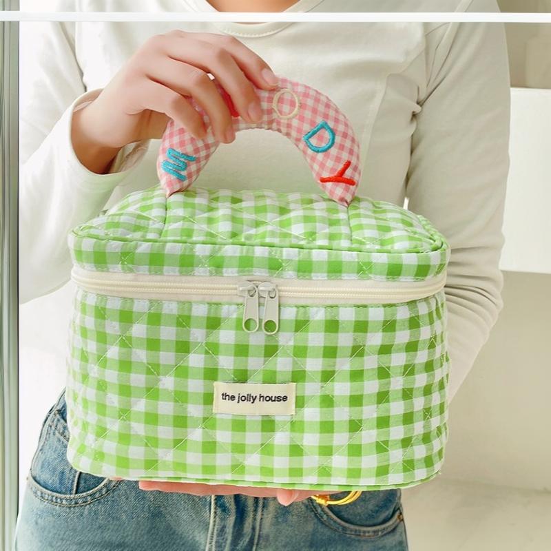 Bolsa de maquillaje Tote Organizador de almacenamiento Bolsa de maquillaje acolchada floral Estuche cosmético con estampado de flores Bolsa de cosméticos grande de viaje