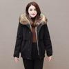 Womens Short False Fur Parka Hooded Outdoor Windbreaker Jacket 2026 Winter Street Style