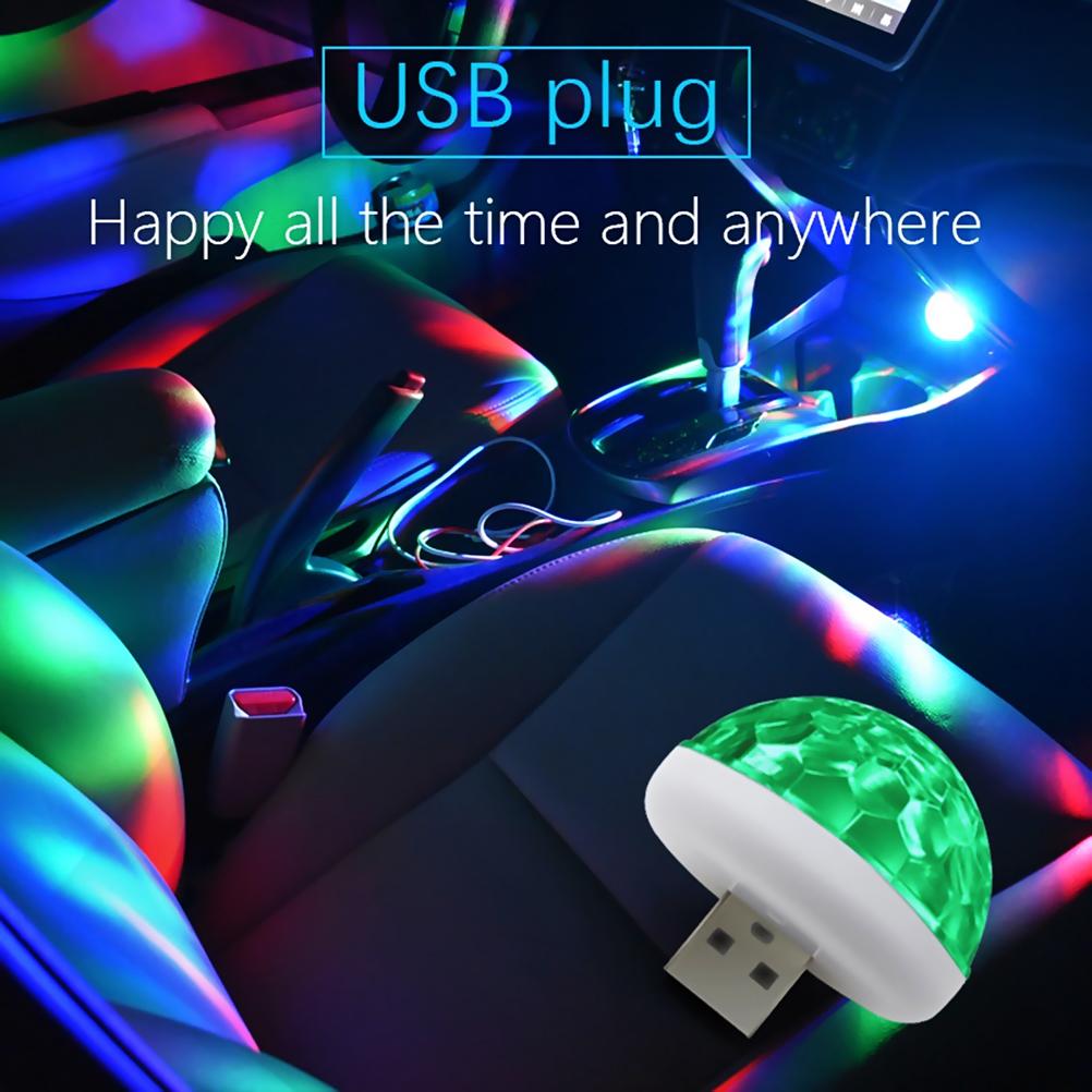 Mini Tragbare USB Kristallkugel Licht LED Bunter Effekt Geräuschgesteuert Bühnenlampe Heim Party Dekoration