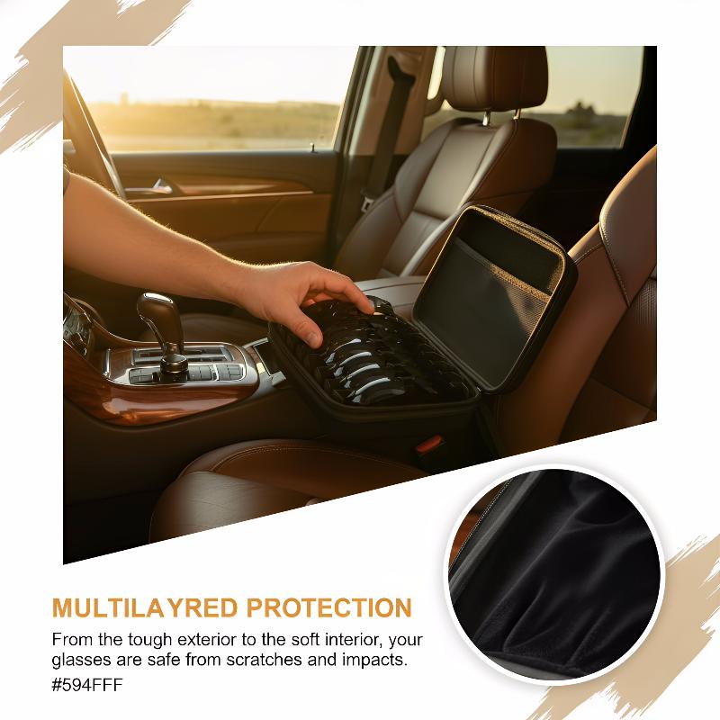 4 5 6 7 8 Slots Sunglasses Travel Organizer Case Adjustable Storage for Eyeglasses Suitable for Family Vacation Use