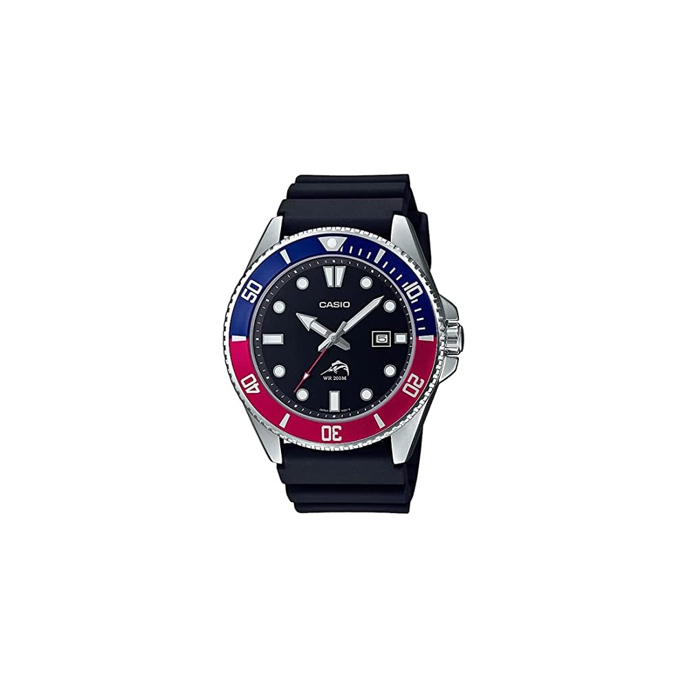 Casio MDV-106B-1A2V Diver Watch Blue Red Bezel Men s Overseas Model